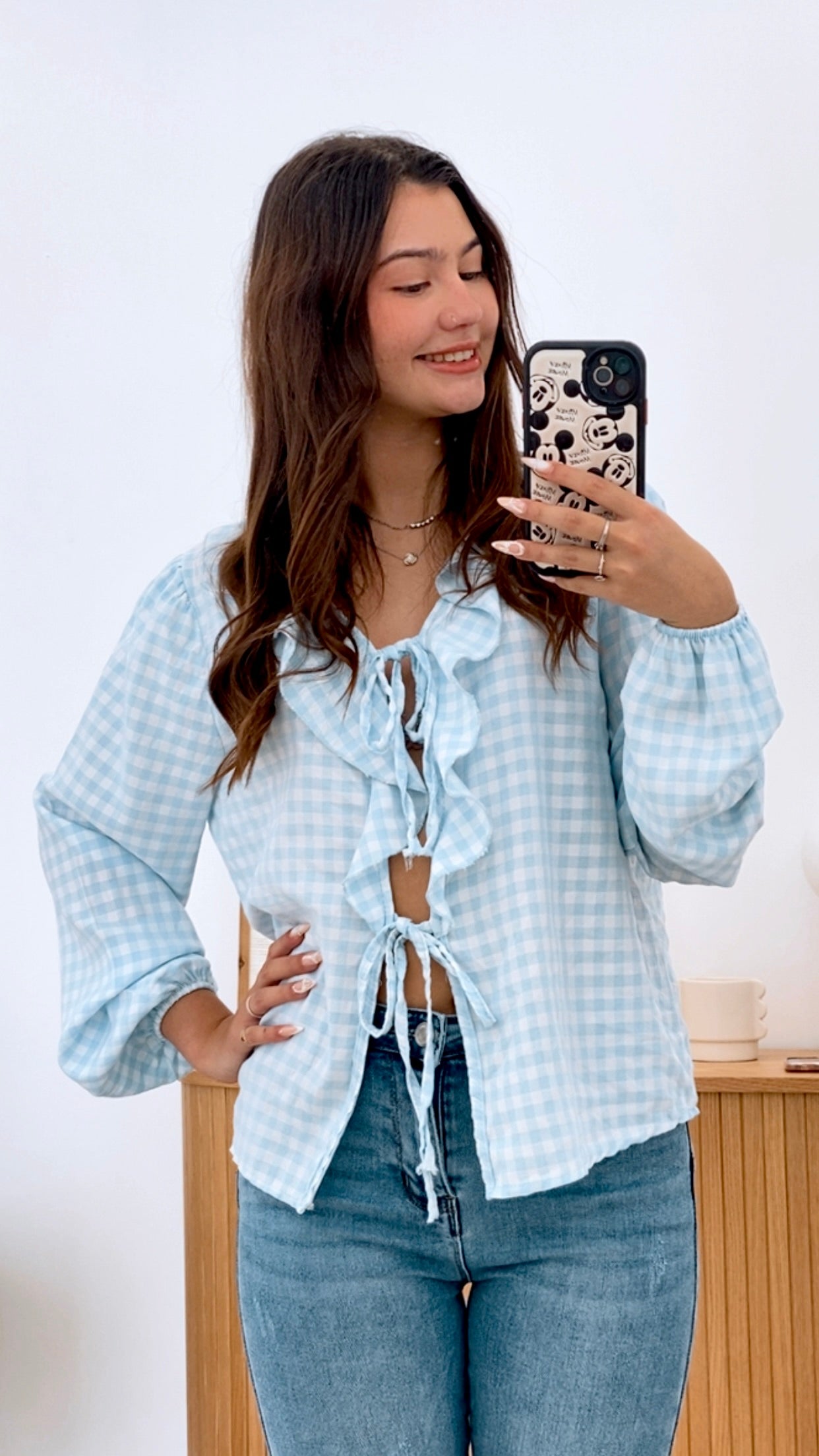 BLUSA VICHY VOLANTE LAZADAS