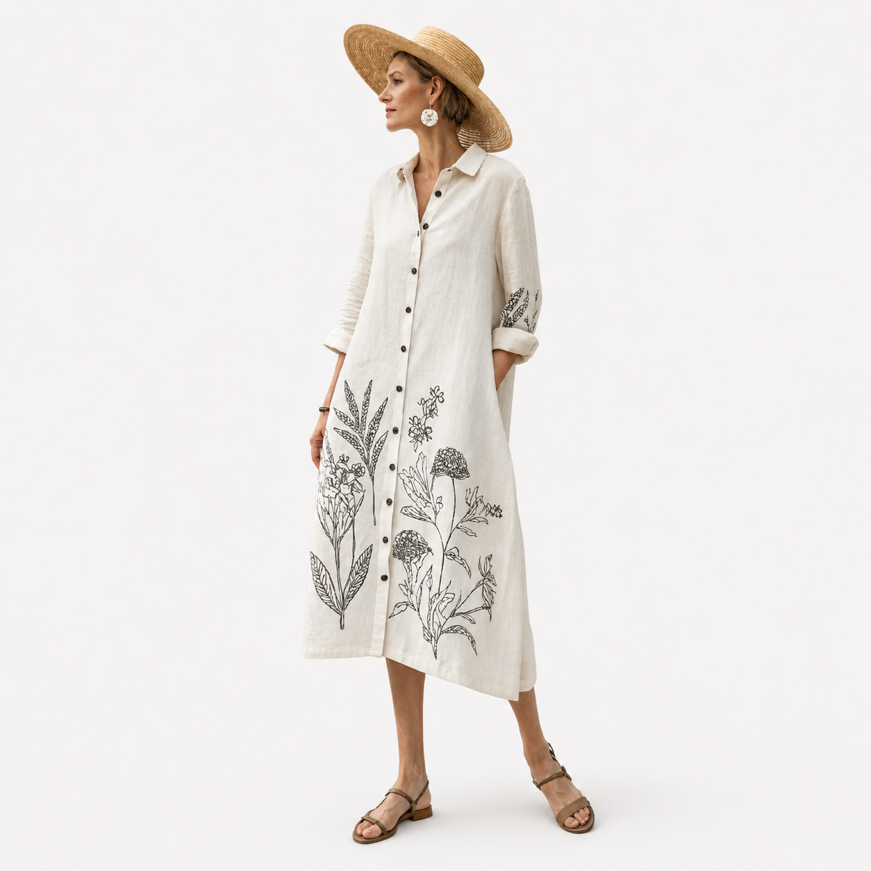 Vestido Estilo Lino