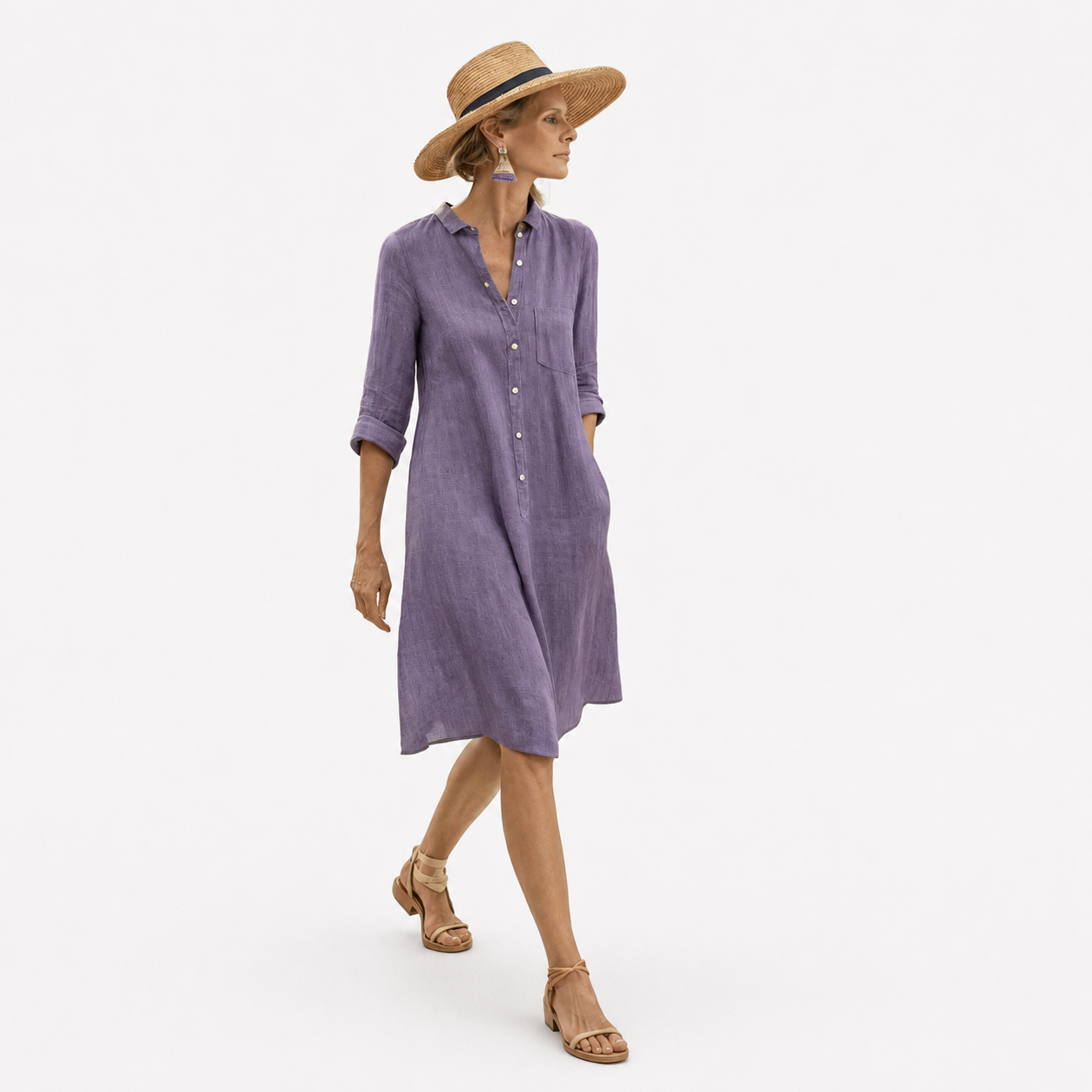 Vestido Estilo Lino