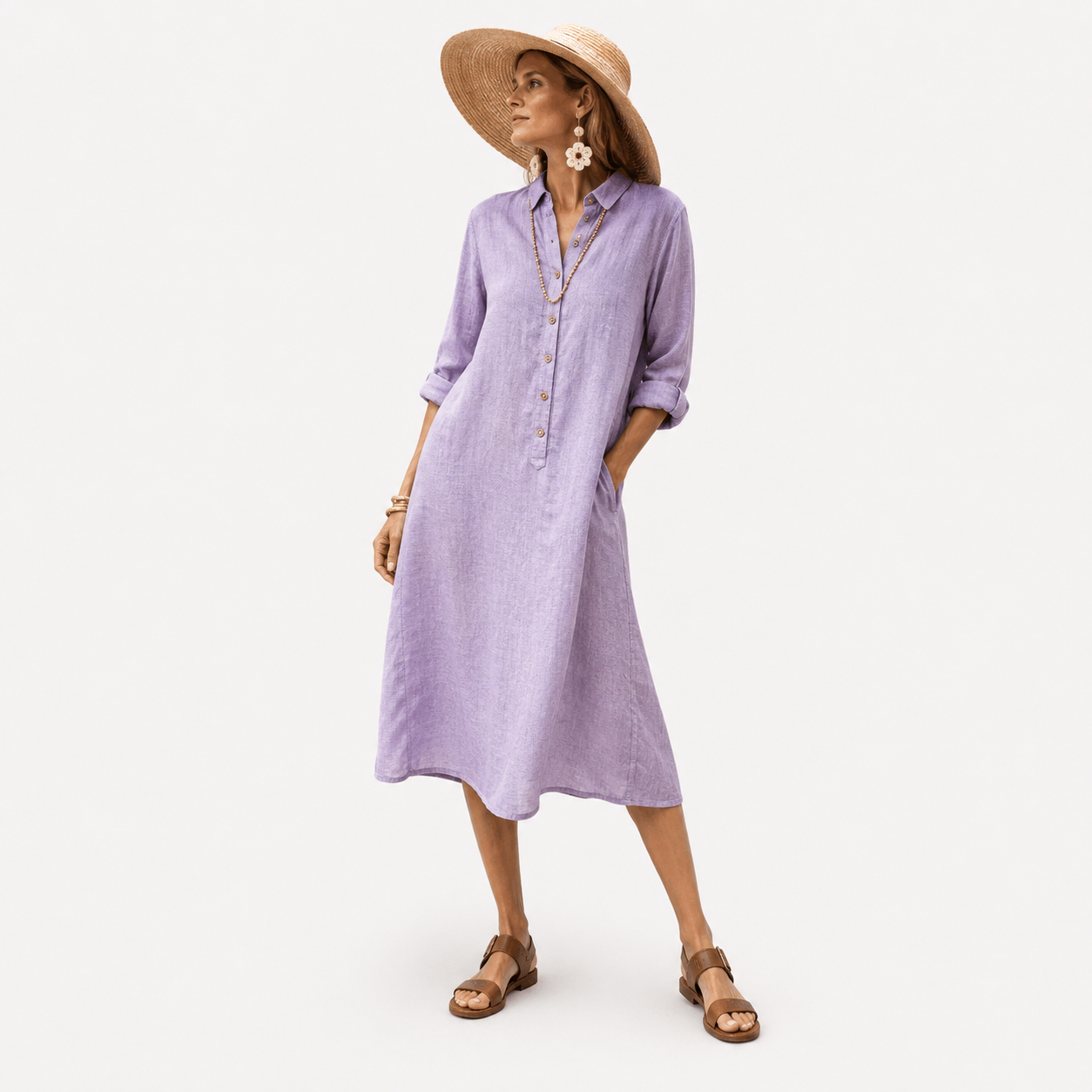 Vestido Estilo Lino