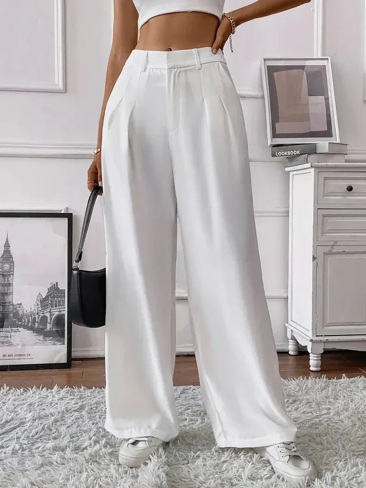 Angela - Pantalones de pierna ancha y corte cónico