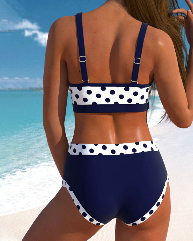Lisbet - Bikini de lunares de talle alto