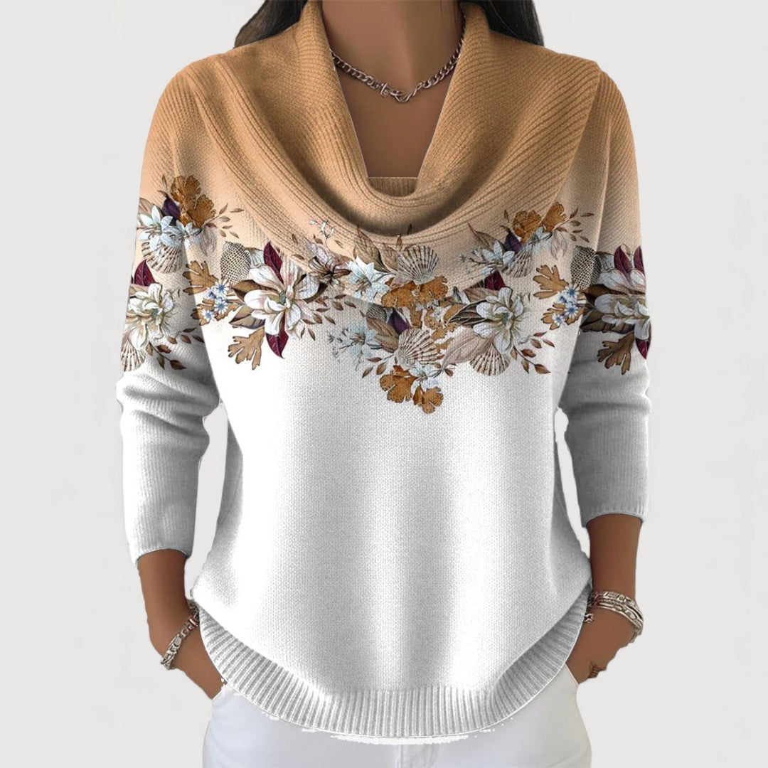 Aurora | Jersey floral de cuello alto