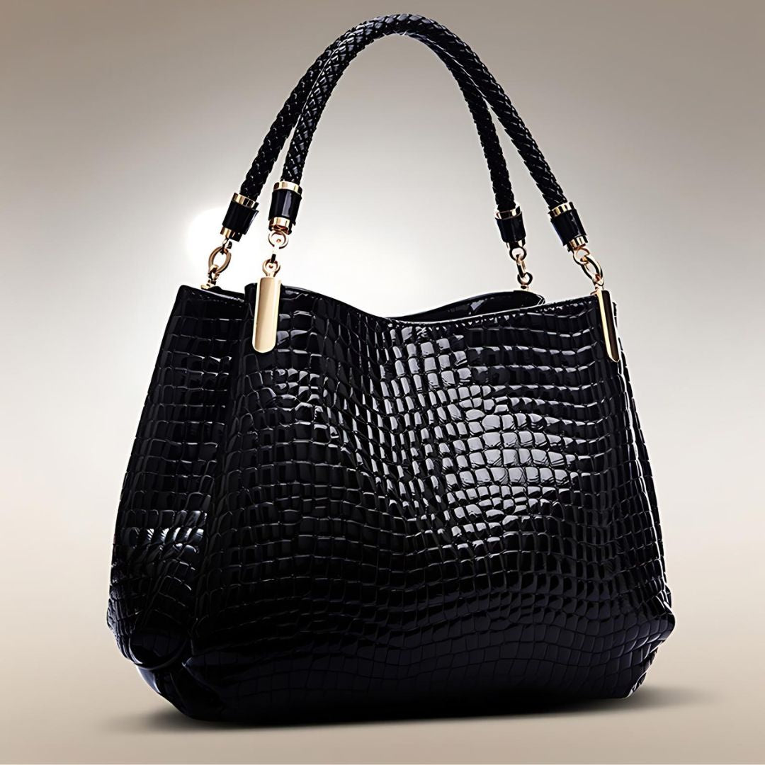 Lusso Milano - Bolso de Hombro Efecto Cocodrilo