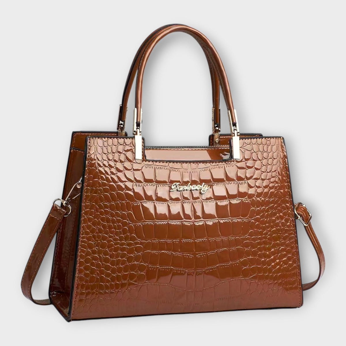 Maison Verdelle - Bolso con Estampado Brillante Efecto Cocodrilo