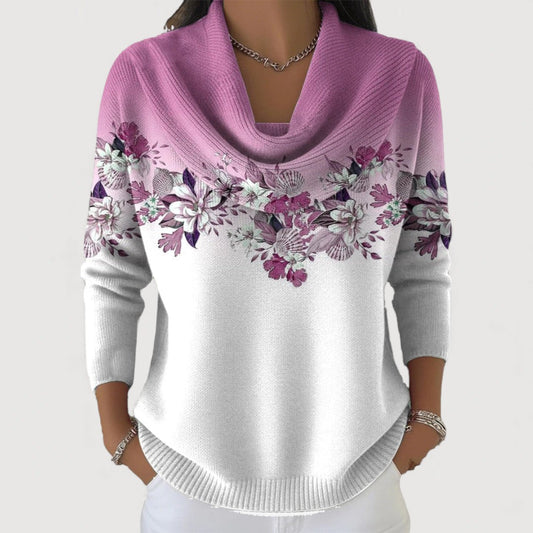 Aurora | Jersey floral de cuello alto
