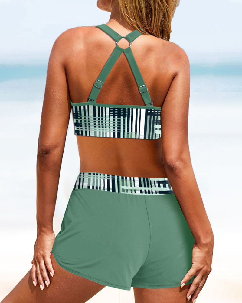 Janelle - Bikini de canalé de talle alto