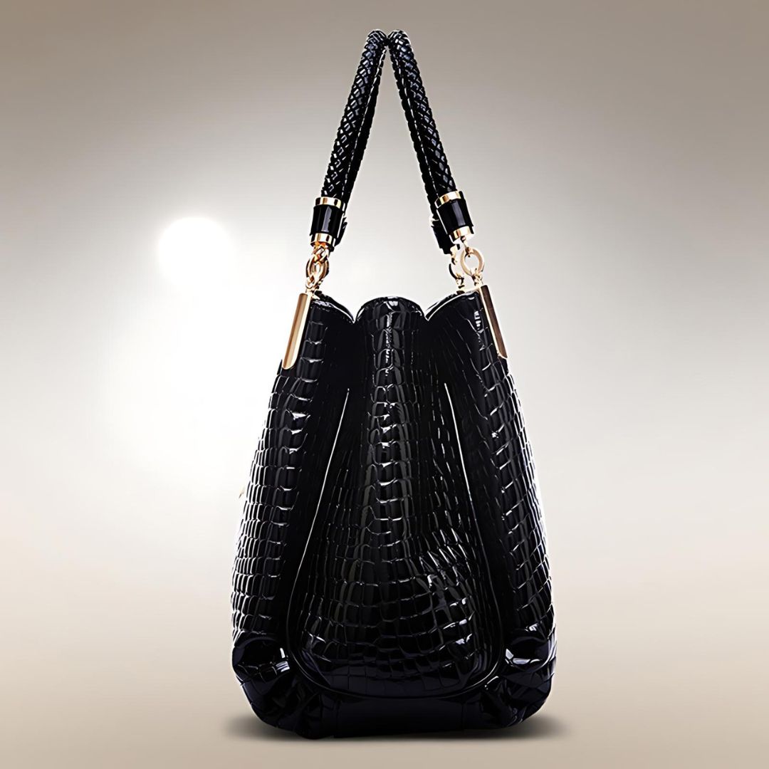 Lusso Milano - Bolso de Hombro Efecto Cocodrilo