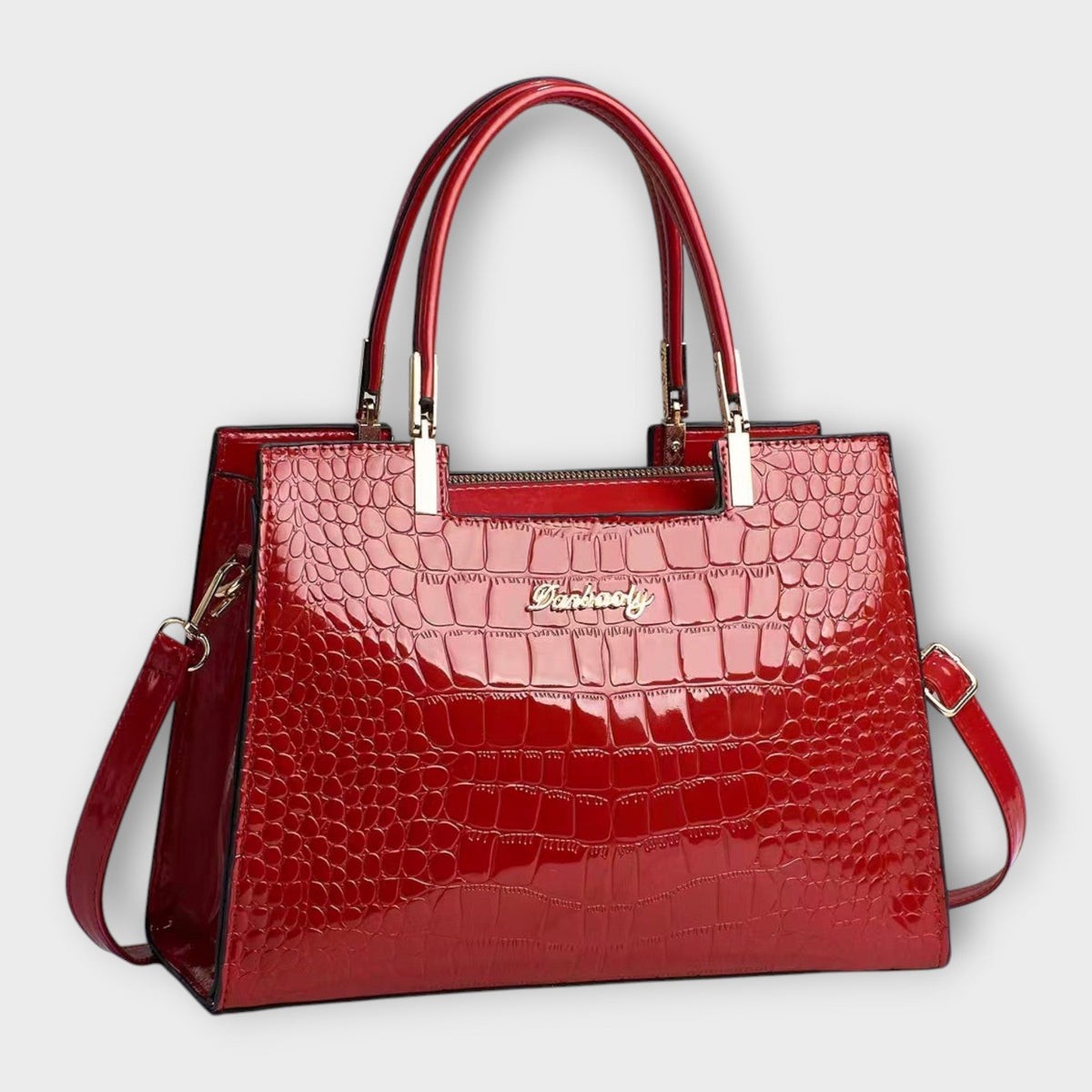 Maison Verdelle - Bolso con Estampado Brillante Efecto Cocodrilo