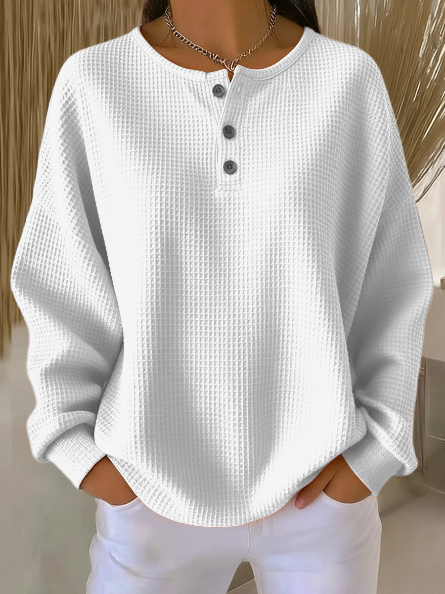 Miranda | Sudadera henley gofrada