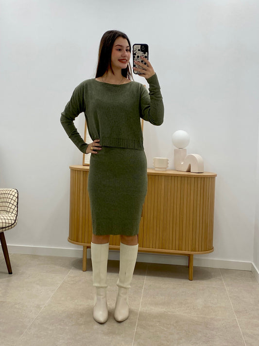 CONJUNTO VESTIDO + JERSEY CORA