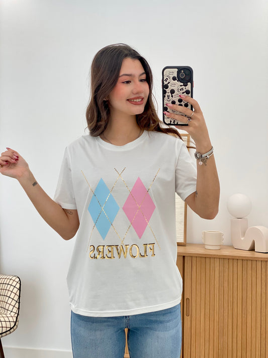 CAMISETA ROMBOS FLOWERS
