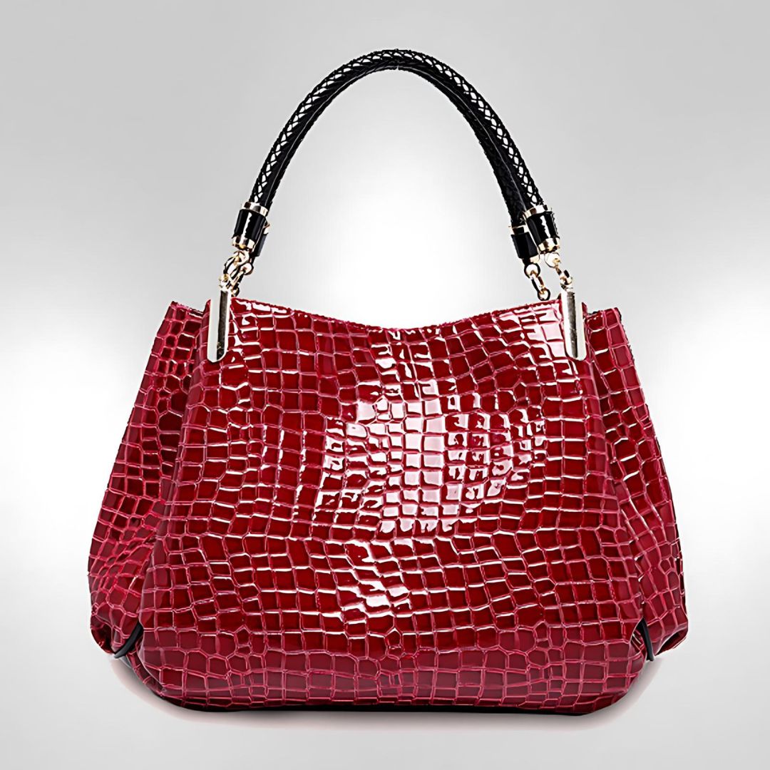 Lusso Milano - Bolso de Hombro Efecto Cocodrilo