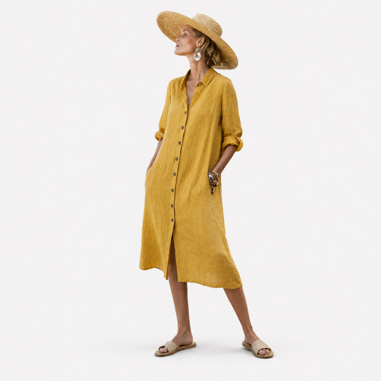 Vestido Estilo Lino