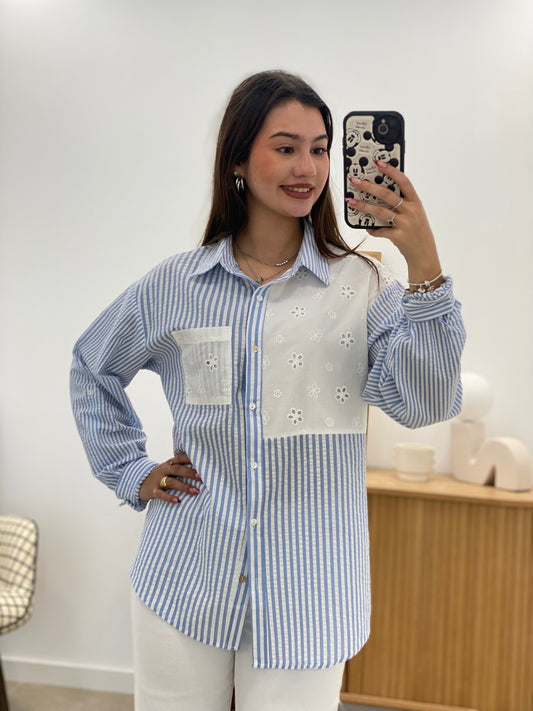 CAMISA COMBINADA RAYAS