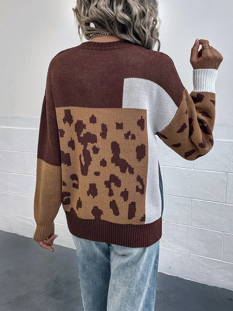 Le clair | Suéter vintage de retazos de leopardo