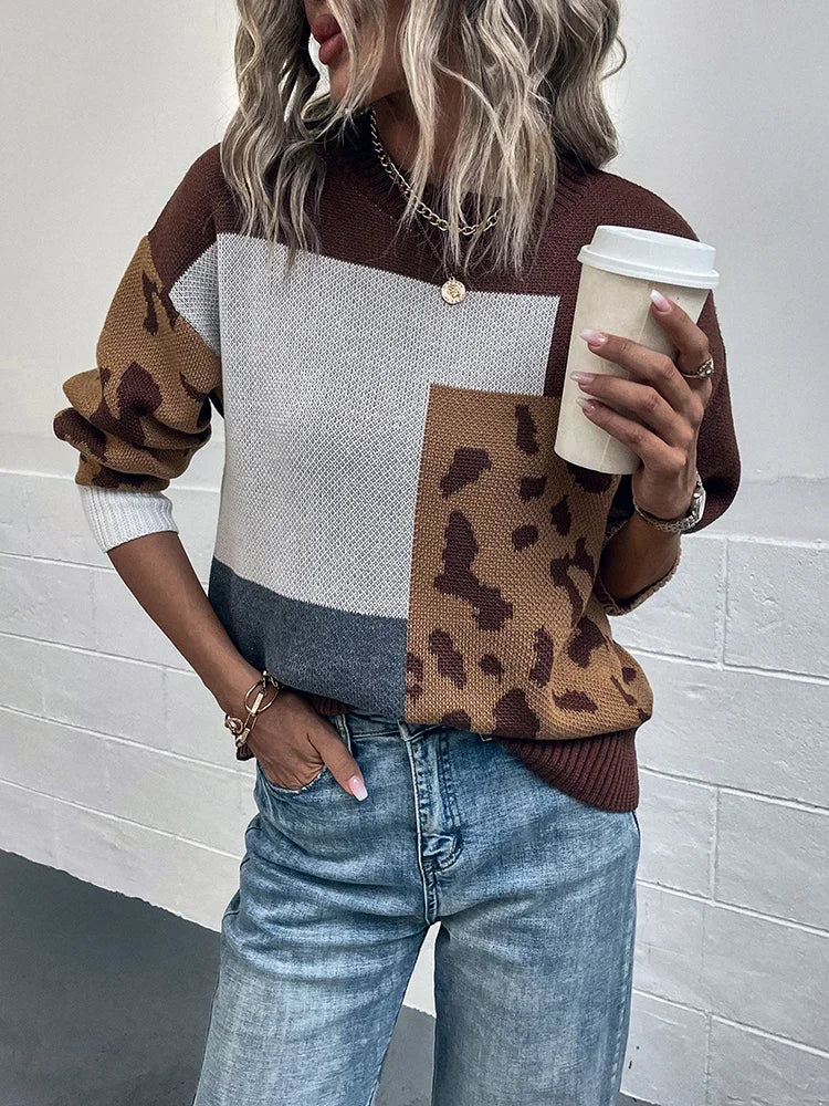 Le clair | Suéter vintage de retazos de leopardo
