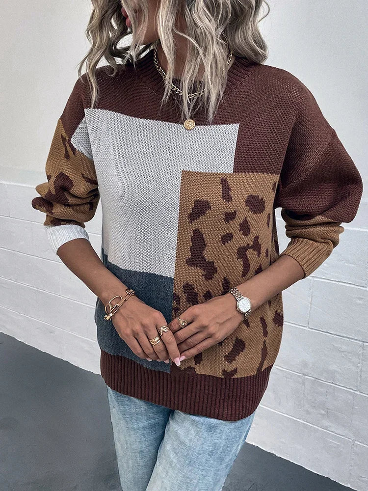 Le clair | Suéter vintage de retazos de leopardo