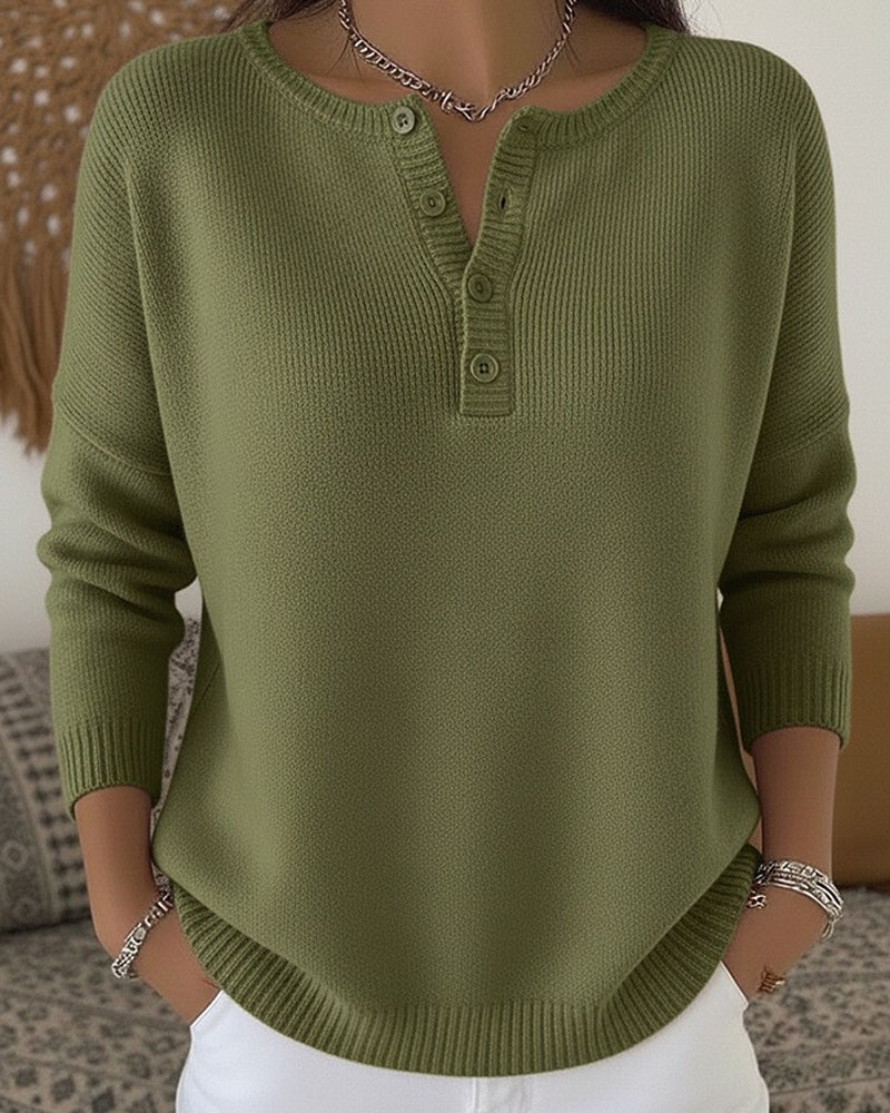 Ernesta | Jersey de punto con botones henley