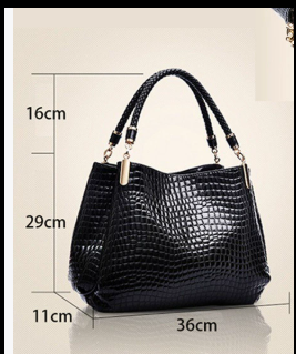 Lusso Milano - Bolso de Hombro Efecto Cocodrilo