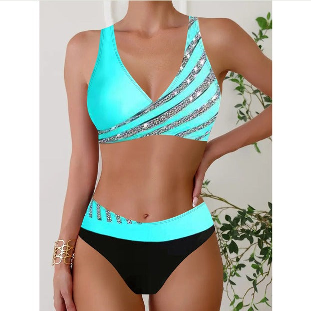 Zuza - Traje de baño con cuello halter y estampado