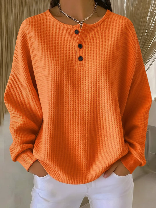 Miranda | Sudadera henley gofrada
