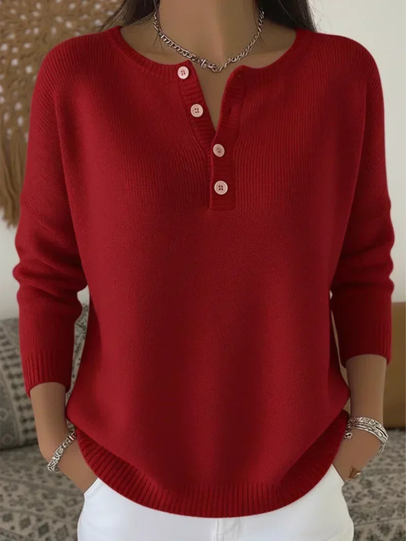 Ernesta | Jersey de punto con botones henley