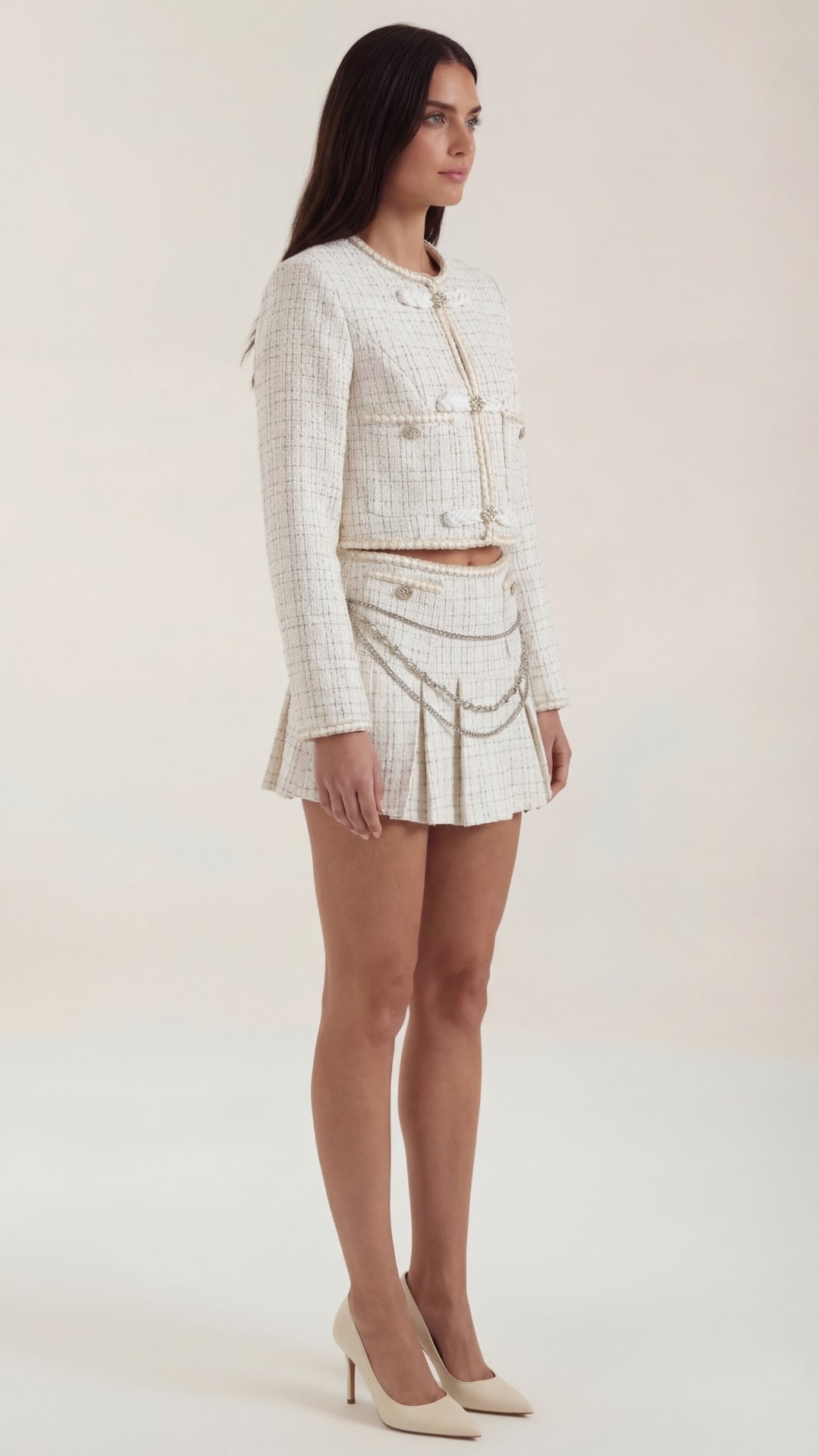 Doris | Conjunto de chaqueta y falda de tweed