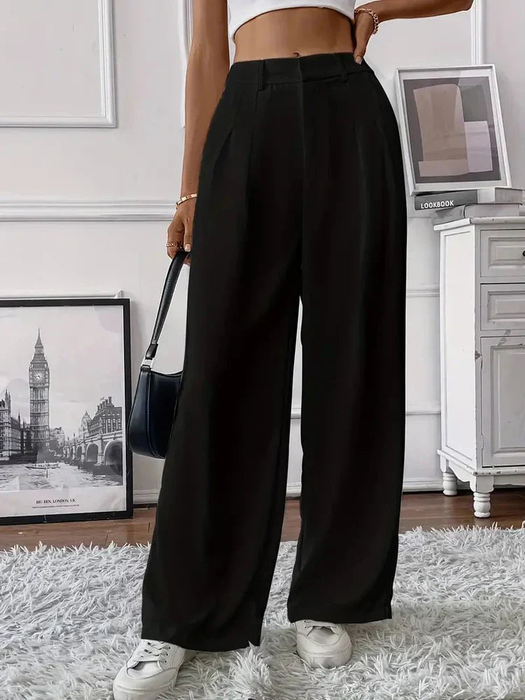 Angela - Pantalones de pierna ancha y corte cónico